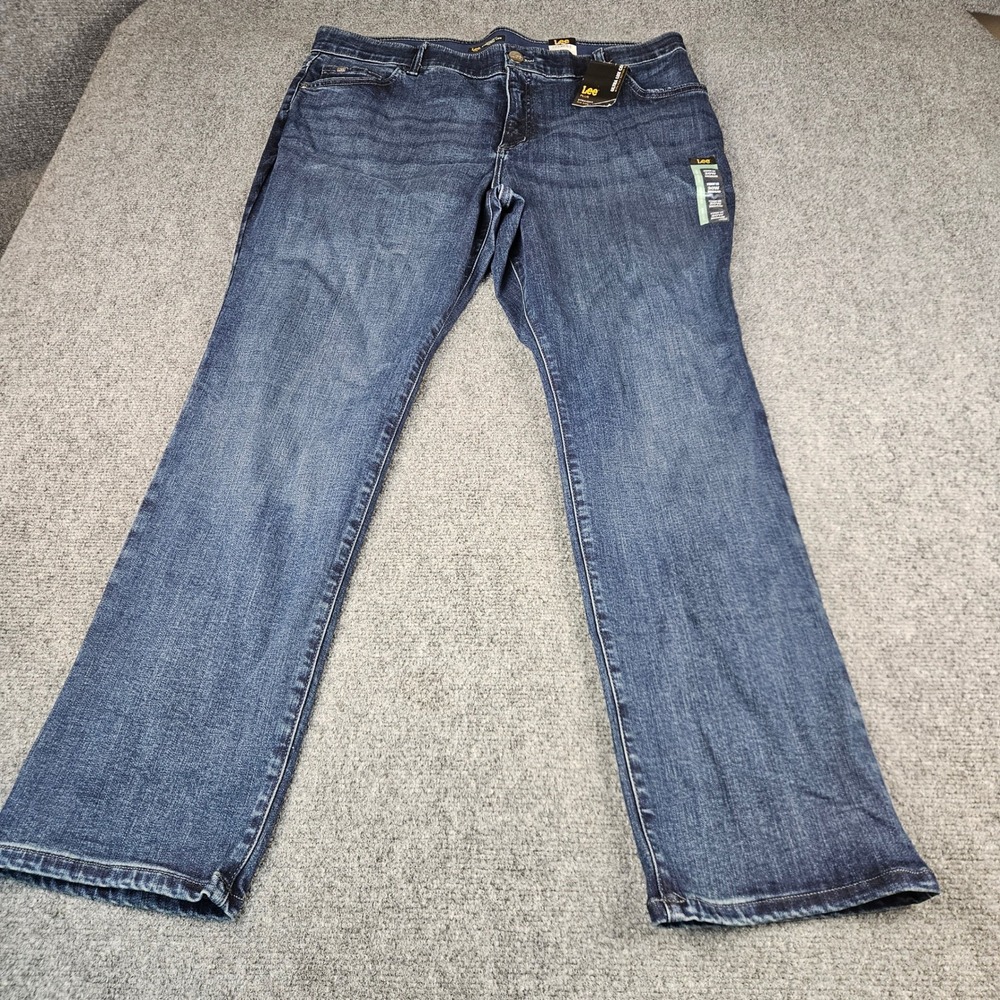 Lee Plus Ultra Lux Comfort Straight Leg Jeans Blue Mid Rise 20W Medium NWT